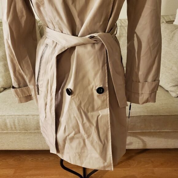 Calvin Klein Hooded Double Breasted Trench Coat - Picture 6 of 14